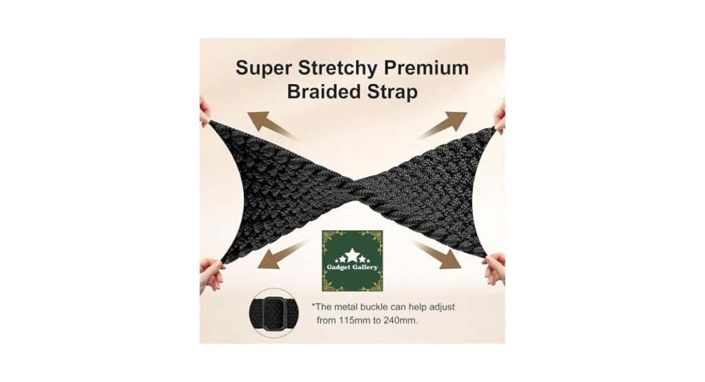 Maledan Braided Stretchy Band Review for Fitbit Sense & Versa material 