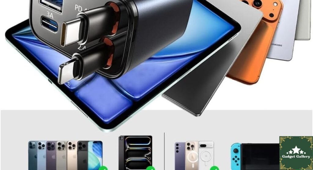 LISEN Retractable Car Charger 4 in 1