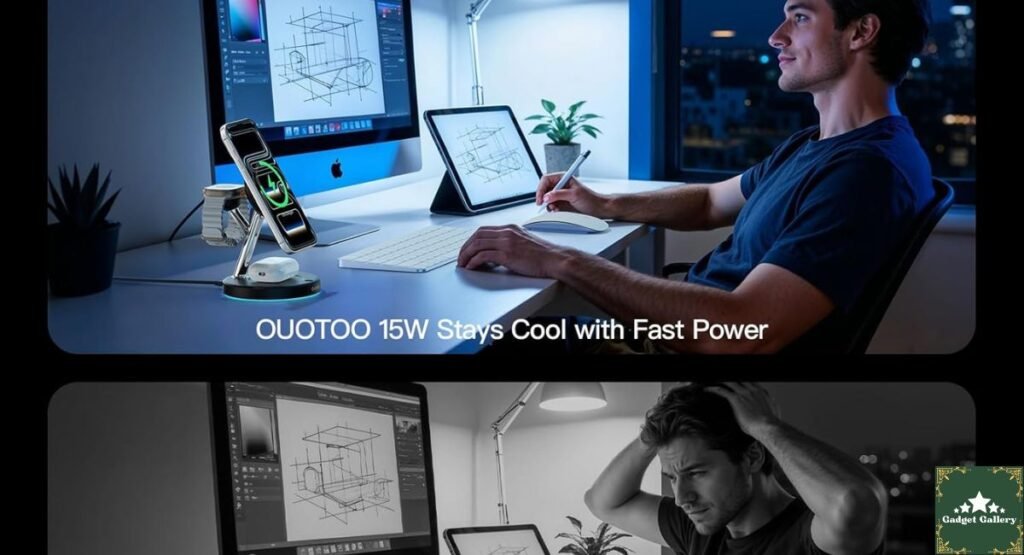 Ouotoo 3 in 1 Charging Station fast charging