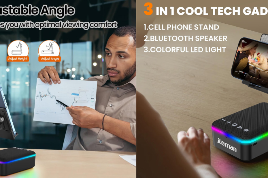 JTEMAN Cell Phone Stand Bluetooth Speaker Review